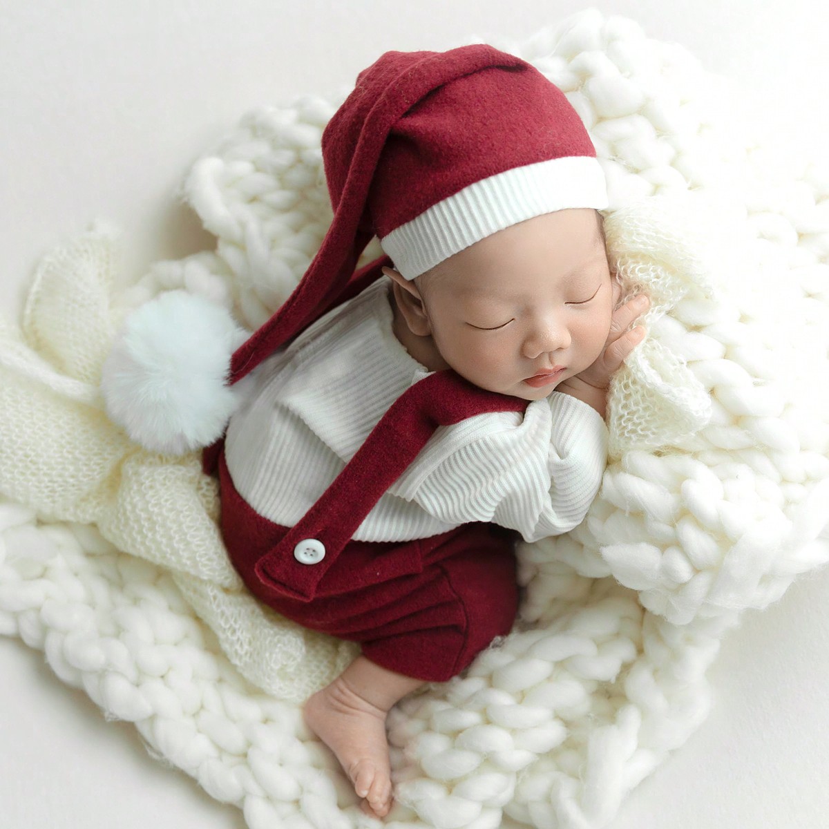 Infant Photography Props Outfit - ❤️Newborn Photography Clothing Christmas Hat+Jumpsuit 2Pcs/set