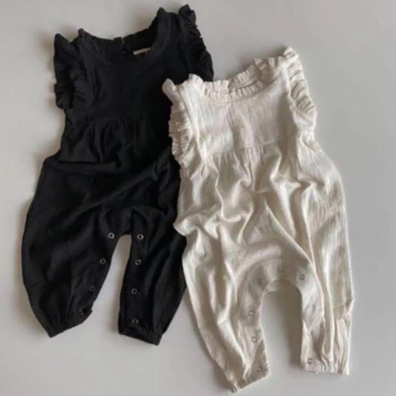 2026 Summer New Baby Rompers   - đánh giá và giá Baby Summer Linen Sleeveless Jumpsuit