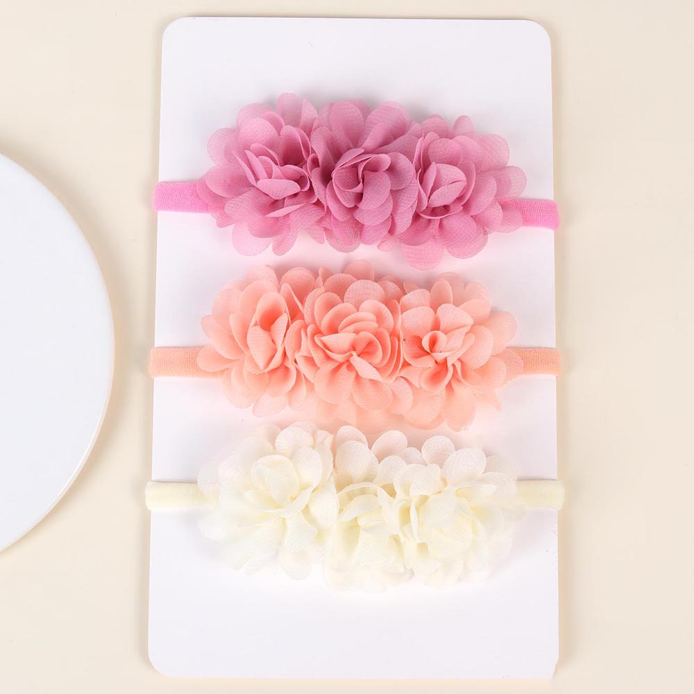 3Pcs Chiffon Flower Headbands  - đánh giá và giá Baby Gear
