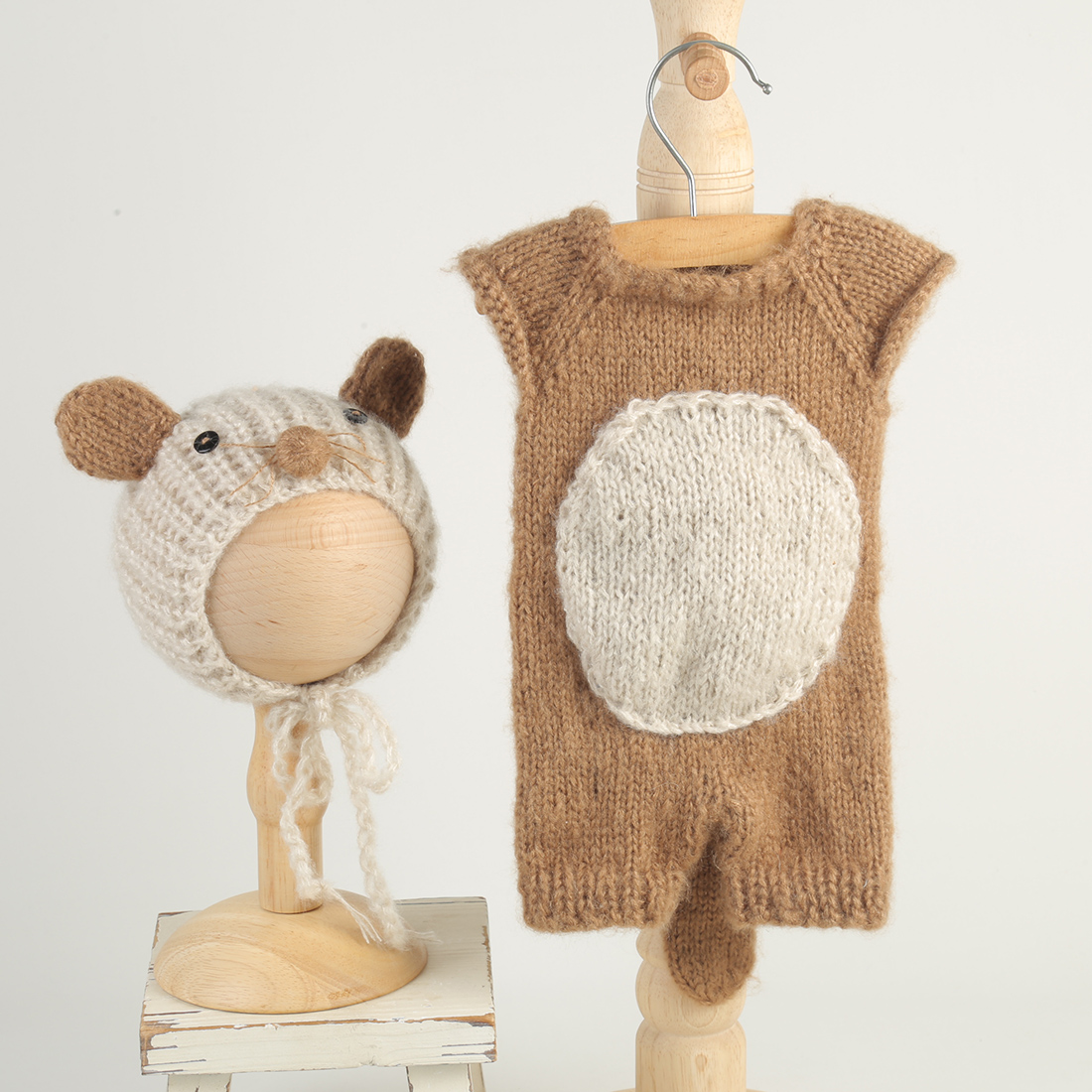 Knitted Beaver Newborn Photogr - đánh giá và giá Infant Photography Props Outfit